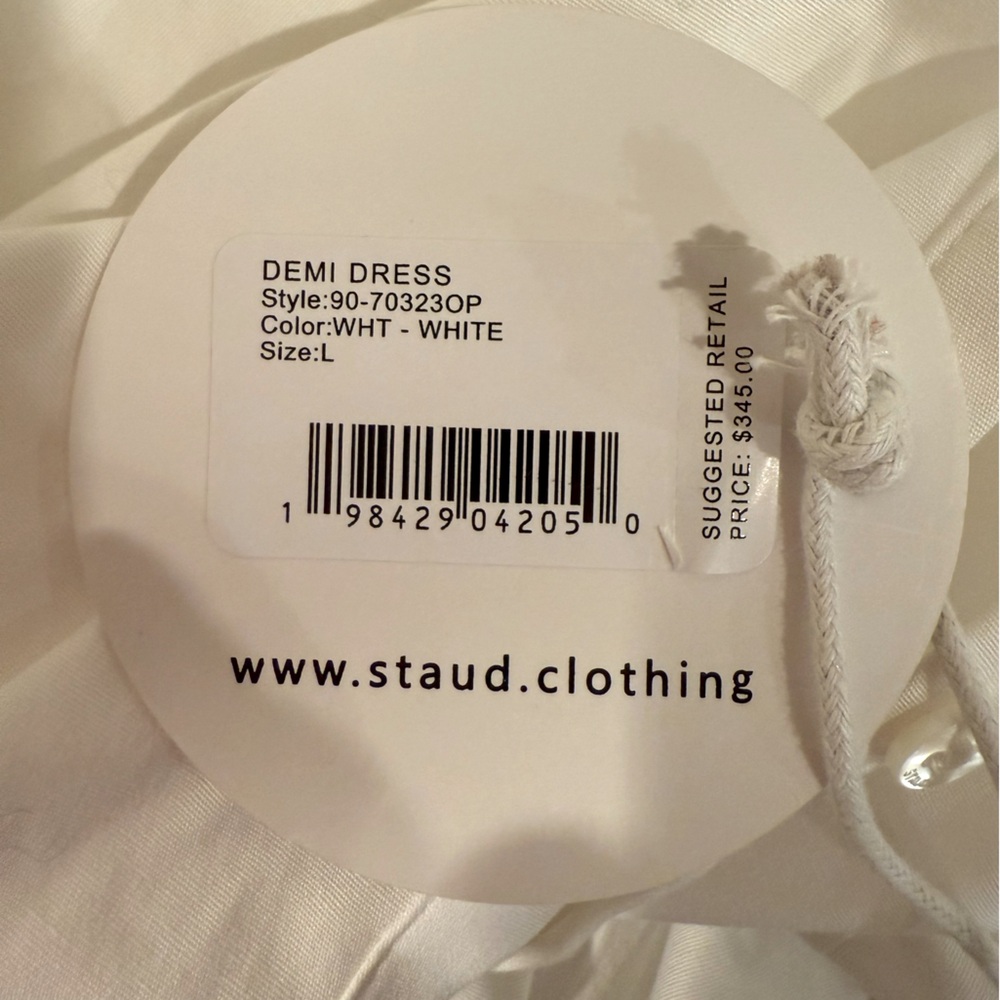 STAUD NWT Stunning White Buttoned Ruffled Bishop Sleeve Maxi Sundress - Picture 12 of 13